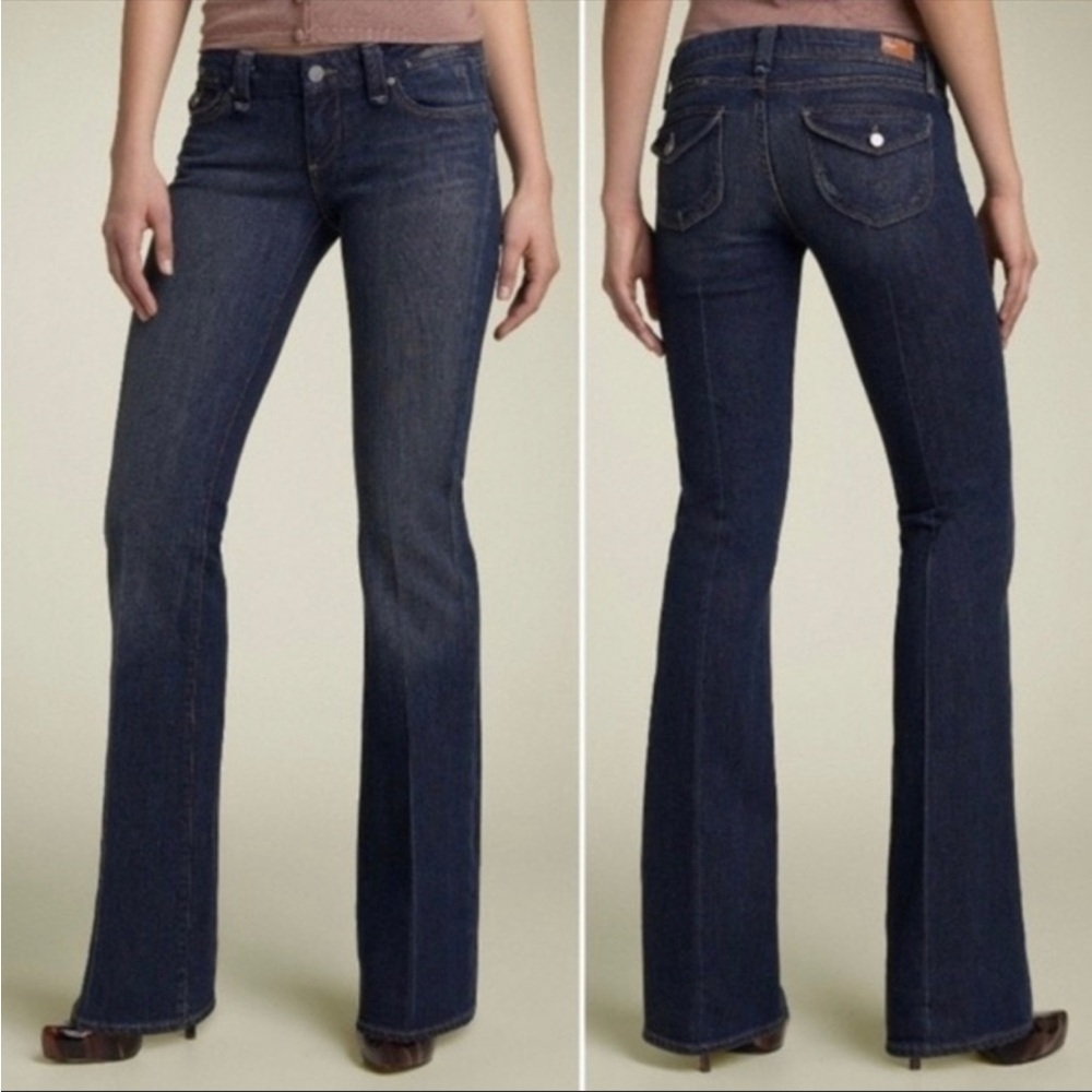 Vintage Paige Premium Denim Pico Low Rise Boot Cut Jeans, Size 30